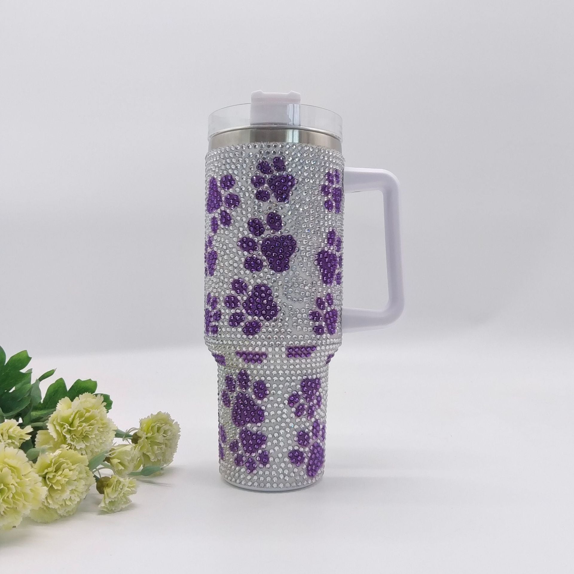 Wholesale Tumbler Diamond Footprint Stainless Steel Large Capacity Ice Bullies Cup